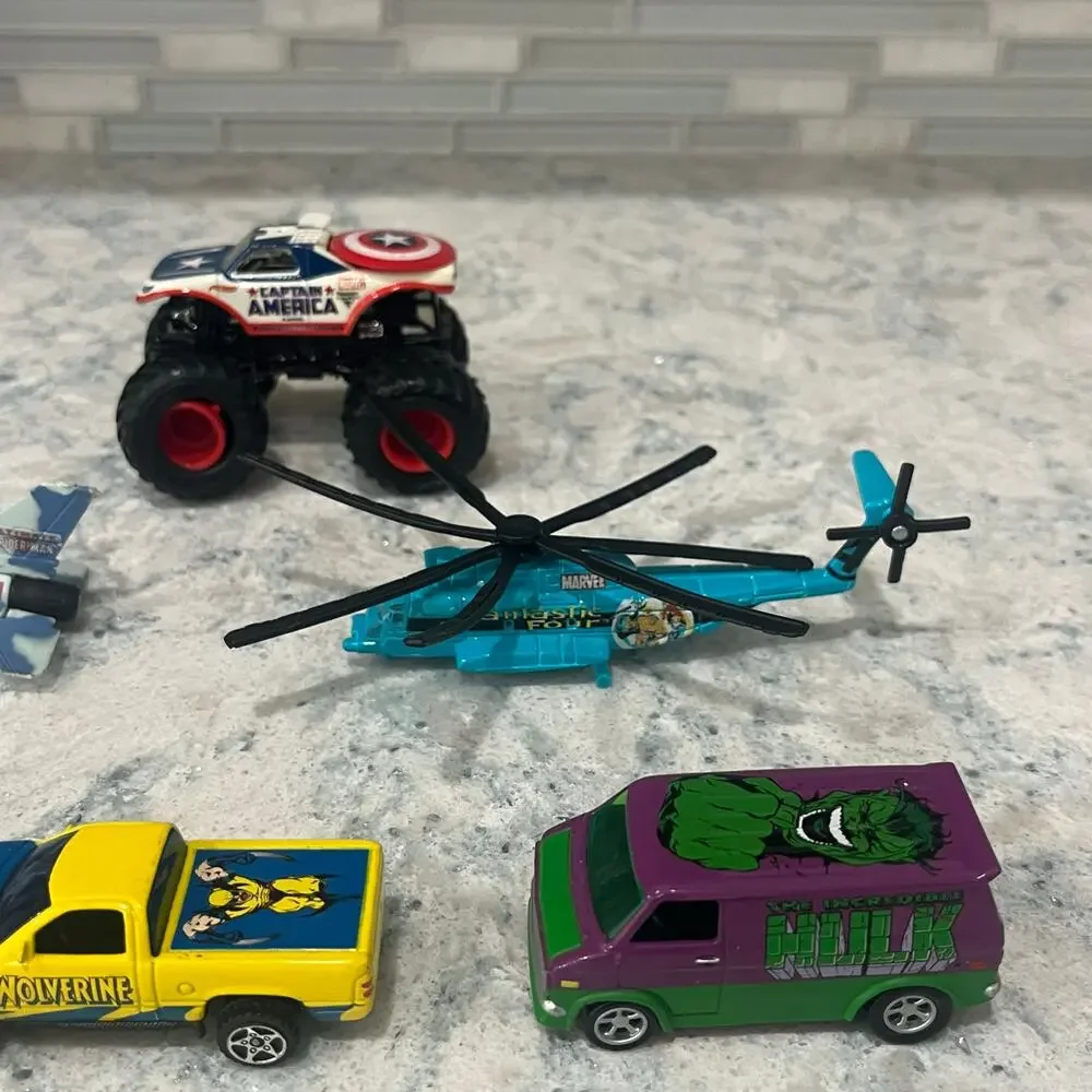Marvel Diecast Lot Racing Champions Hot Wheels Spider-Man Hulk Wolverine Cap